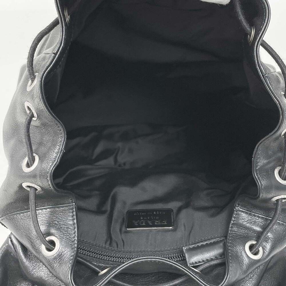 Prada PRADA Logo Backpack/Daypack Leather Backpack Nero (Black) B9462 Women's - Picture 8 of 9